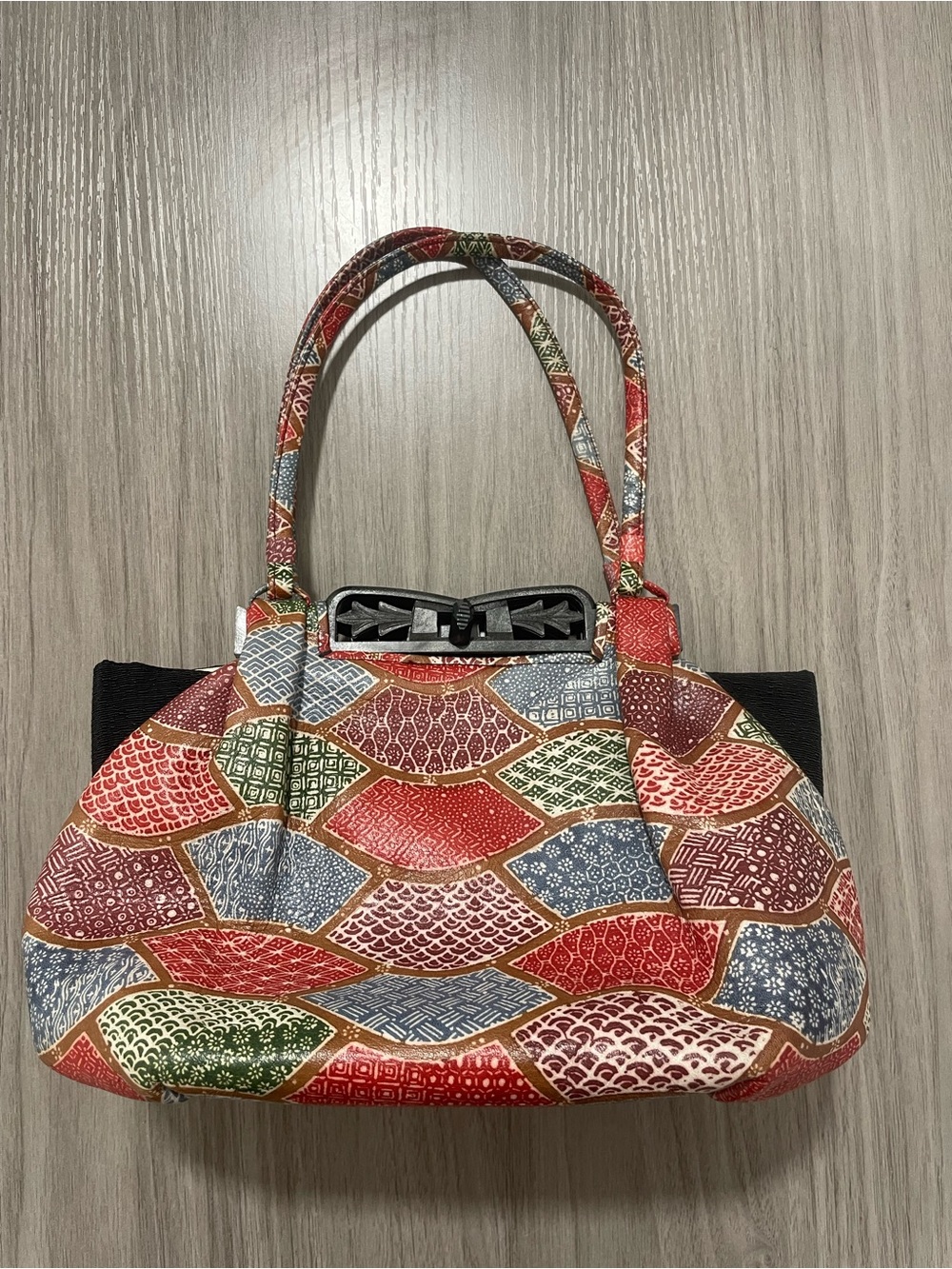 Vintage Peacock multiprint clutch